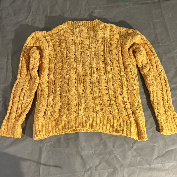 American Eagle Outfitters Mustard Yellow Pullover Cable Knit Sweater Size XS - Picture 13 of 14